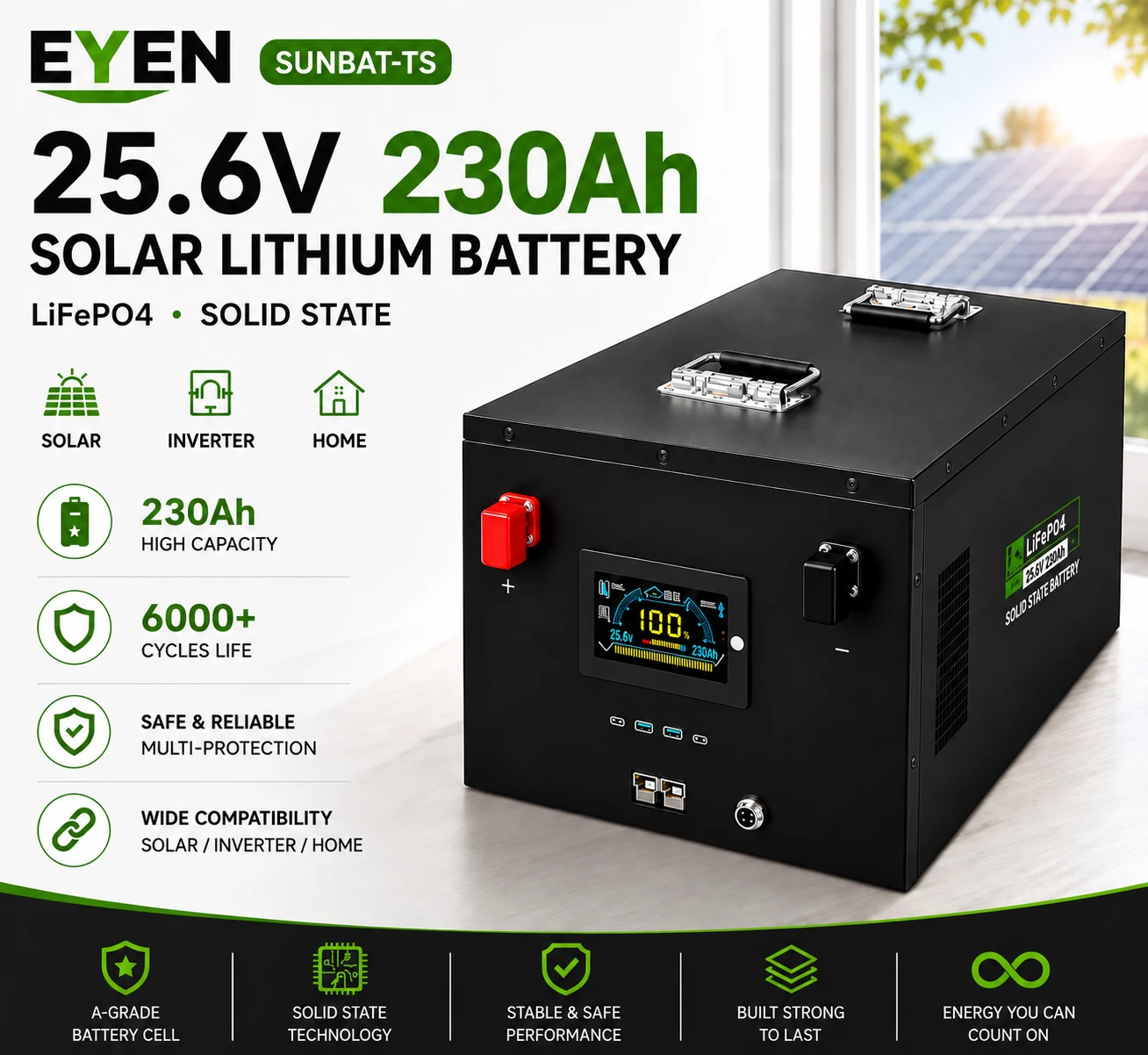 25.6V 300Ah LiFePO4 Battery