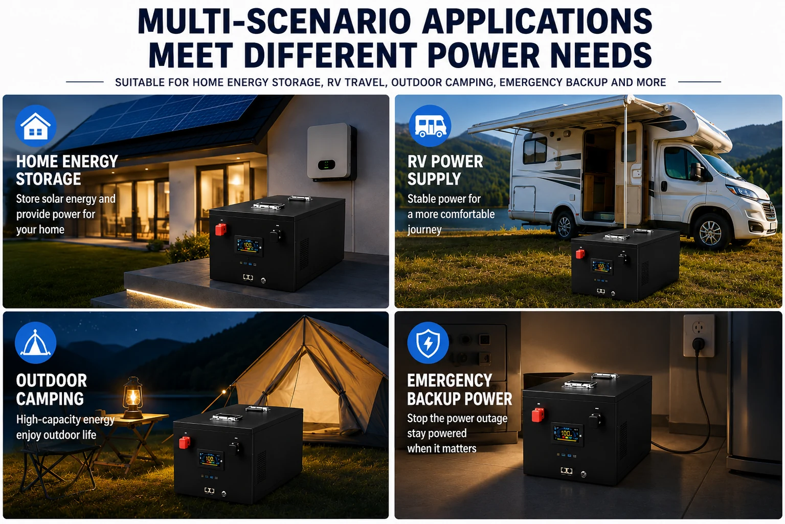 EYUN 25.6V 300Ah 7.68kWh LiFePO4 Lithium Battery with JK Smart BMS for Solar Energy Storage