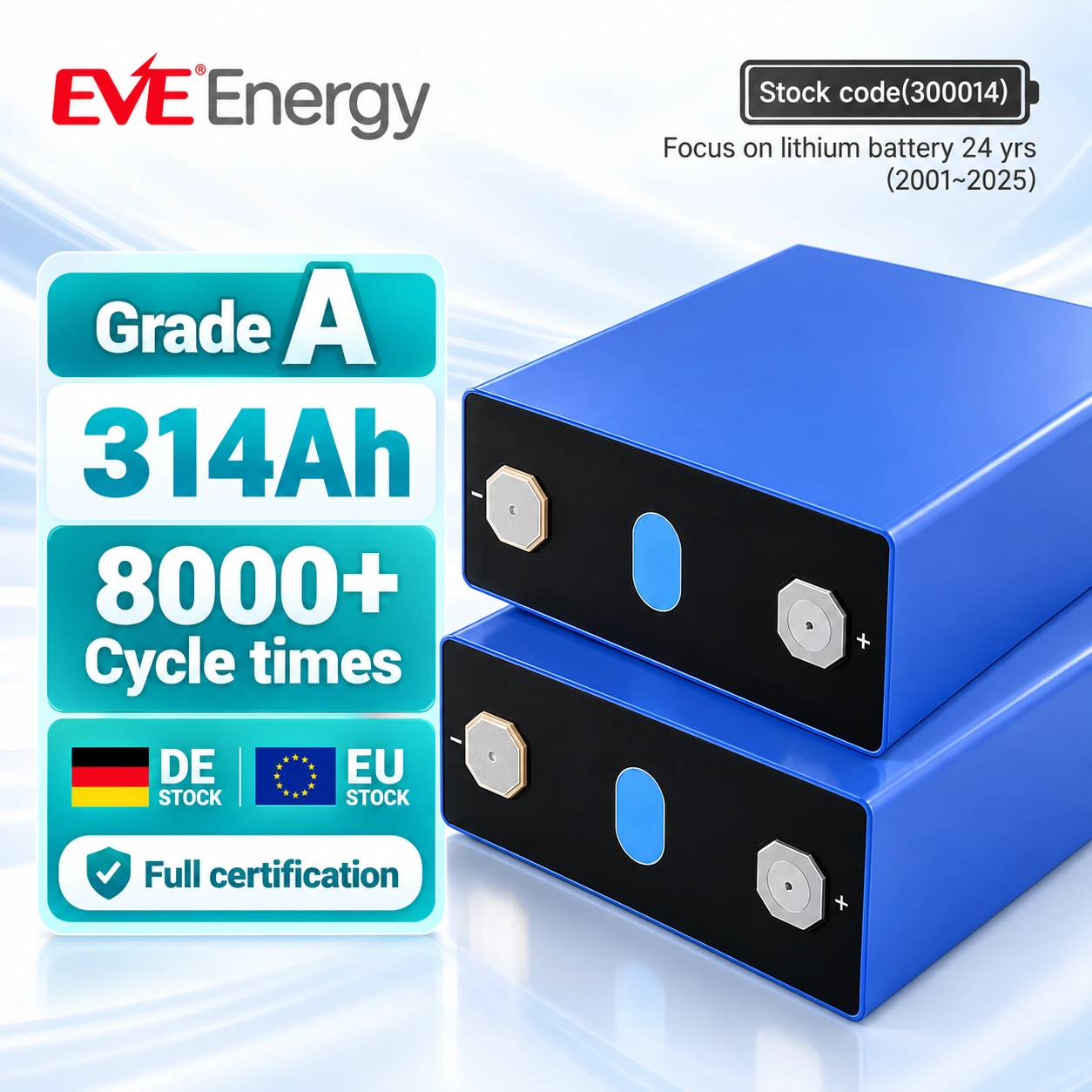 EVE MB31 314Ah 3.2V LiFePO4 Cell